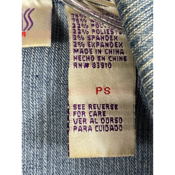 Bill Blass Jeanswear Women's Denim Jacket Size PS Vintage Jean - Picture 11 of 11